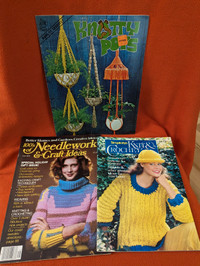 Magazines for macrame, pots, needlework, craft ideas,knitting an