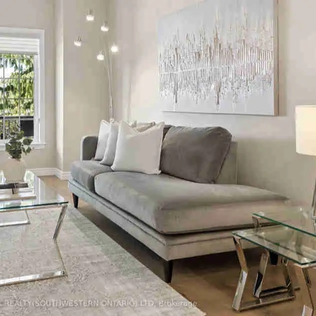 Grey Velour Sofa Chaise - 6ft