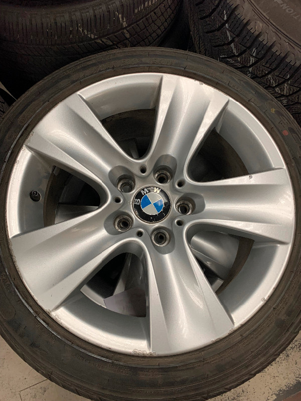 USED 17” ORIGINAL BMW RIMS WITH 225-45-17 MAZZINI TIRES FOR SALE in Tires & Rims in City of Toronto