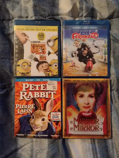 Good condition movies on Blu Ray only, no DVD, some with digital code but likely expired $3 each or...