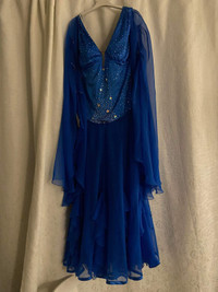 Ballroom dance dress blue sz L