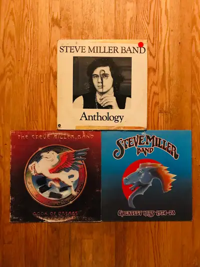 STEVE MILLER BAND … 3 Classic Rock Record Albums … SVBB-11114 … Anthology (double) … $ 30 … SW-11630...