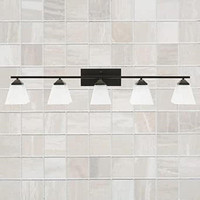 LauxaL 5 Light Black Modern Sconces with Opal Whit Online Only
