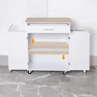 32.75"W x 17.75"D x 36"H Kitchen Island on Wheels, View more