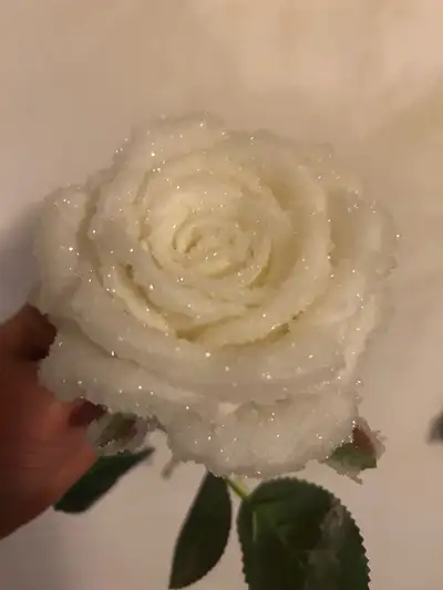 White Hand Grown Crystal Rose, View more