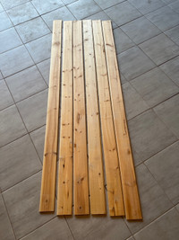 6 pieces of knotty pine wainscotting