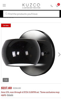 2x Black Kuzco Luxury Accent Wall Lights BNIB MSRP $400+