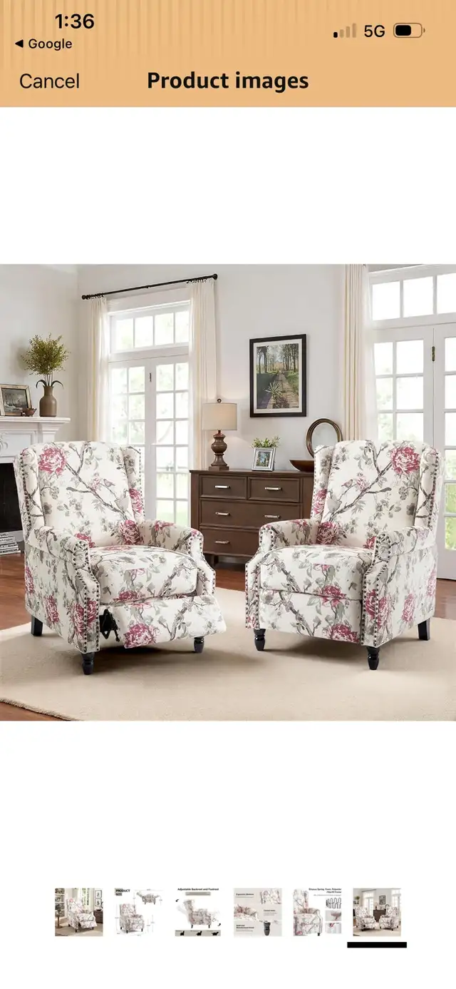 New Linen Manual Swivel Base Recliner in Chairs & Recliners in Mississauga / Peel Region - Image 10