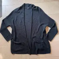 Dex Black Knit Cardigan Sweater with 2 front pockets-Size 1X