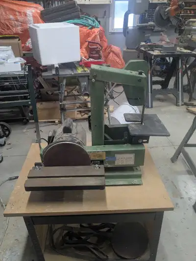 Two scroll saws and belt / disc sander, View more