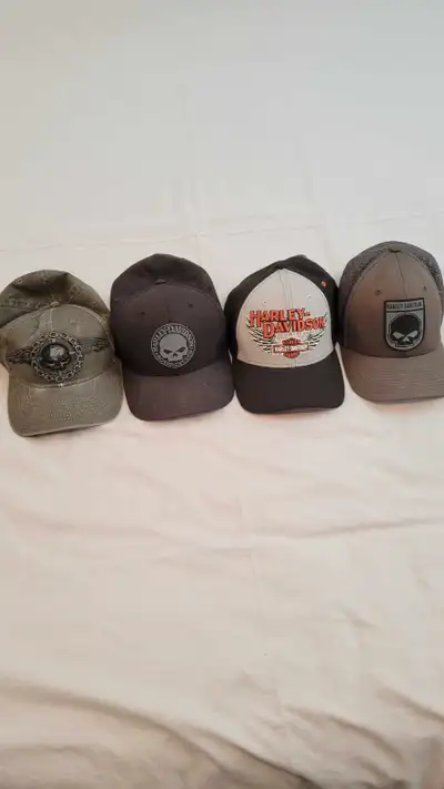 Men's Harley Davidson hats. Size L/XL. 30 dollars each. Check out my other ads for other Harley gear...