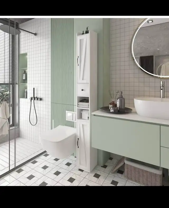 Bathroom Cabinet with Adjustable Shelf, Storage Cabinet for Smal in Bookcases & Shelving Units in Hamilton - Image 6