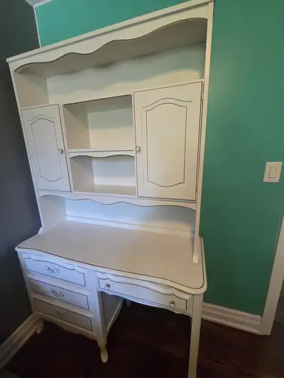 White desk with hutch, View more