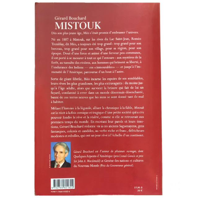 Livre, MISTOUK, roman historique de Gérard Bouchard dans Ouvrages de fiction  à Saint-Hyacinthe - Image 2