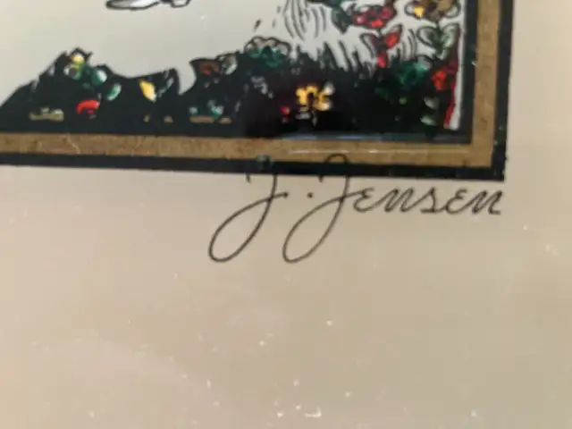 2 Foil Art Silhouettes Signed J Jensen Victorian  Dress in Arts & Collectibles in Edmonton - Image 6
