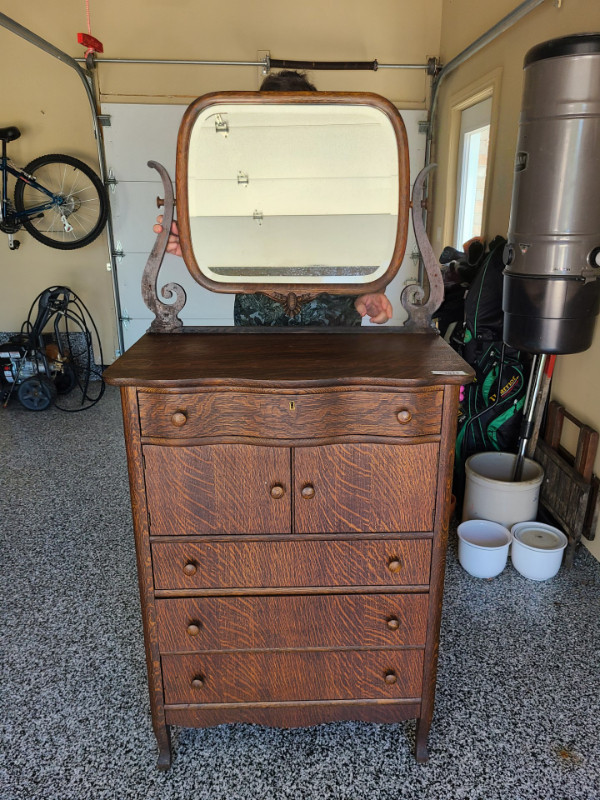 Antique HighBoy/Dresser with Mirror in Dressers & Wardrobes in Sarnia