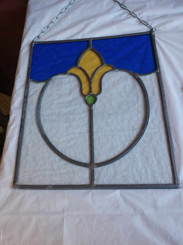 2 Vintage Stain Glass Hanging Panels--From Europe in Arts & Collectibles in New Glasgow - Image 2