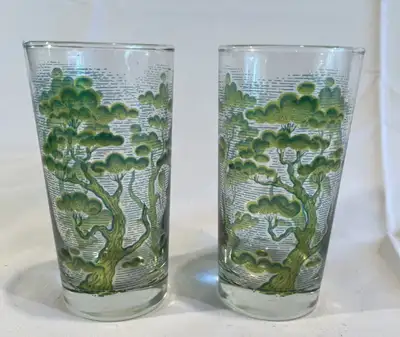 Two Libbey Vintage Bonsai Tree Highball Glasses, View more