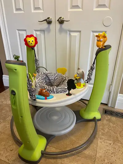Evenflo ExerSaucer Jump and Learn Active Learning Center Safari Friends Sells for $250+ tax Missing...