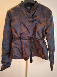 SISLEY Italian designer Chinese style dark brown women's jacket