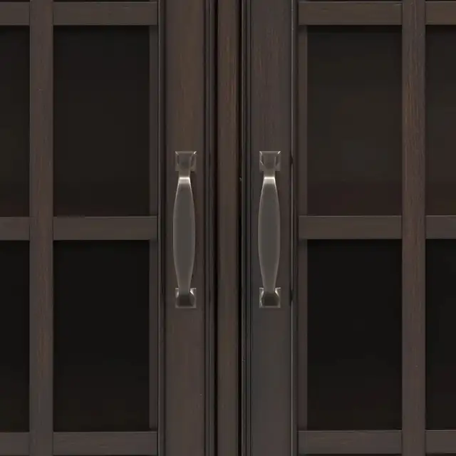 Connaught 60"W Solid Wood 3-Shelf Storage Cabinet Buffet w/Glass in Bookcases & Shelving Units in Hamilton - Image 7