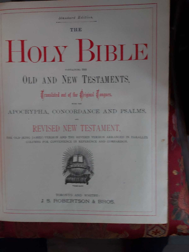 Large Antique Bible for sale with a Genealogy listing in Arts & Collectibles in Peterborough - Image 2