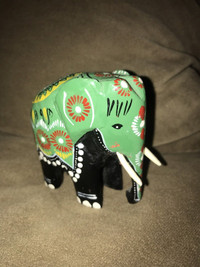 Small 3 inches colourful elephant :hand painted 