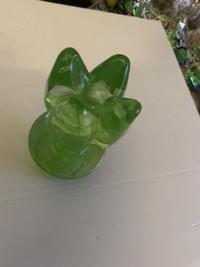 Decorative green glass figure  