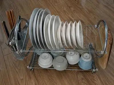 Double-Layer Chrome-Plated Dish Drainer, View more