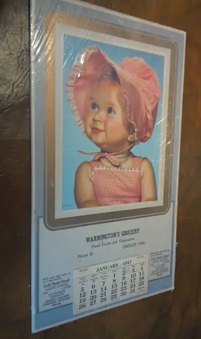 Calendar: Warmington's Grocery, Chesley, Ont., Phone 42, 1947, View more