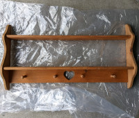 Wooden coat hooks with shelves, handmade