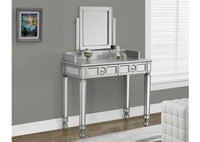 Monarch Specialties Brushed Silver/Mirrored Vanity, New