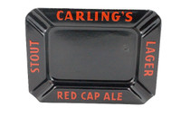 Carling's Red Cap Ale Stout Lager Vintage Enameled Black Ashtray