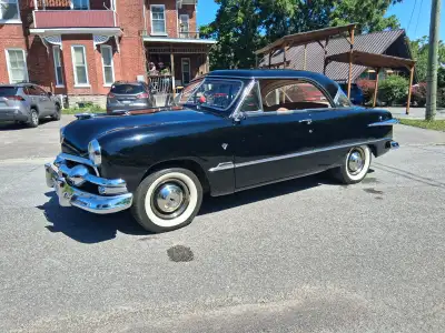 1951 Ford Victoria 2 door Hard Top in "Raven Black". Flat top V-8 standard transmission with Overdri...