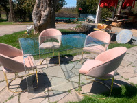 Mid century lucite dining table with 4 chairs