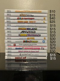 Nintendo Wii Games. Prices Listed In Photo