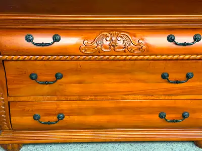 Solid wood dresser make an offer gently used, View more