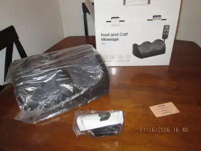 Foot Massager with Heat, with Massage Rollers, 3 Settings, Bi-Directional Rotation, Shiatsu Calf Mas...