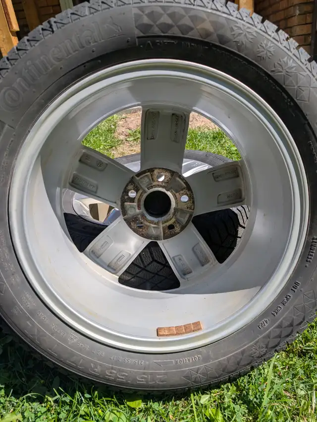 Volkswagen Rims and Continental Winter Tires 215/55 R17 in Tires & Rims in Barrie - Image 6