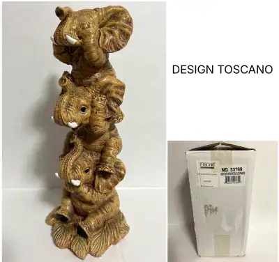 DESIGN TOSCANO - NEW - SEE NO HEAR NO SPEAK NO EVIL ELEPHANTS, View more