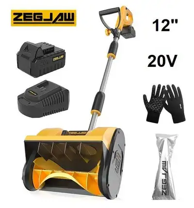 ZEGJAW 12-Inch Cordless Snow Shovel, 20V Snow Blower, View more