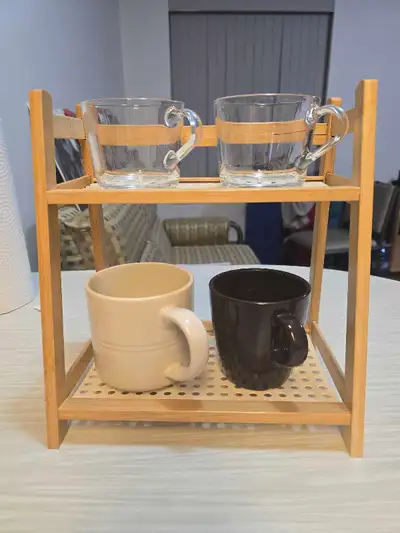 2-Tier Wooden Mug / Cup Organizer Rack, View more
