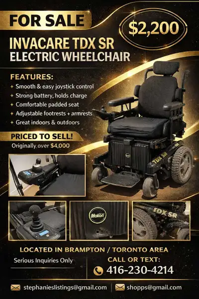 “Invacare TDX SR Electric Wheelchair – ”, View more
