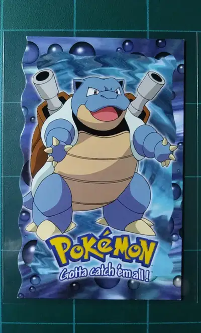 Pokemon Card Topps The First Movie Die-Cut 9 Of 12 Blastoise Blue Label Embossed. Near Mint. $18 Eas...