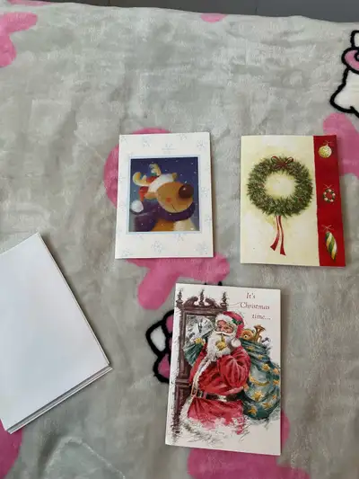 3 Christmas holiday cards and envelopes, View more