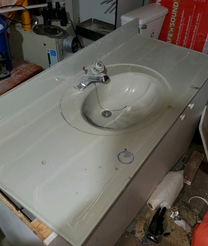 One piece top vanity 49 inch with tap sink Plumbing, Sinks, Toilets