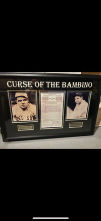 Babe Ruth framed copy of Boston Red Sox trade contract