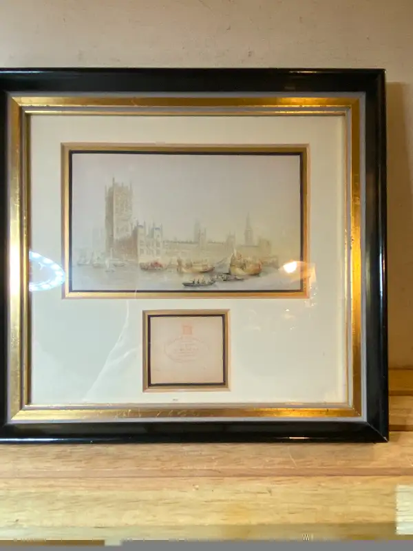 ANTIQUE COLOR G.BAXTER PRINT FRAME in Arts & Collectibles in Vancouver - Image 5