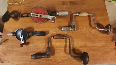 Antique  woodworking hand drills. Make an offer., View more