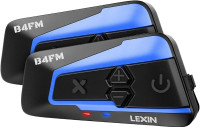 BNIB LEXIN 2pcs B4FM 10 Riders V5.0 Motorcycle Bluetooth Headset